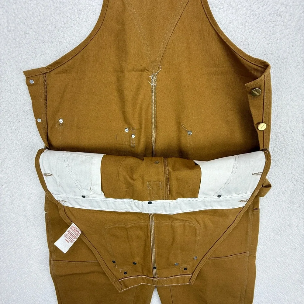 Carhartt Duck Bib Overalls Mens 40x32 Brown Canvas 6FB Workwear NWT NOS